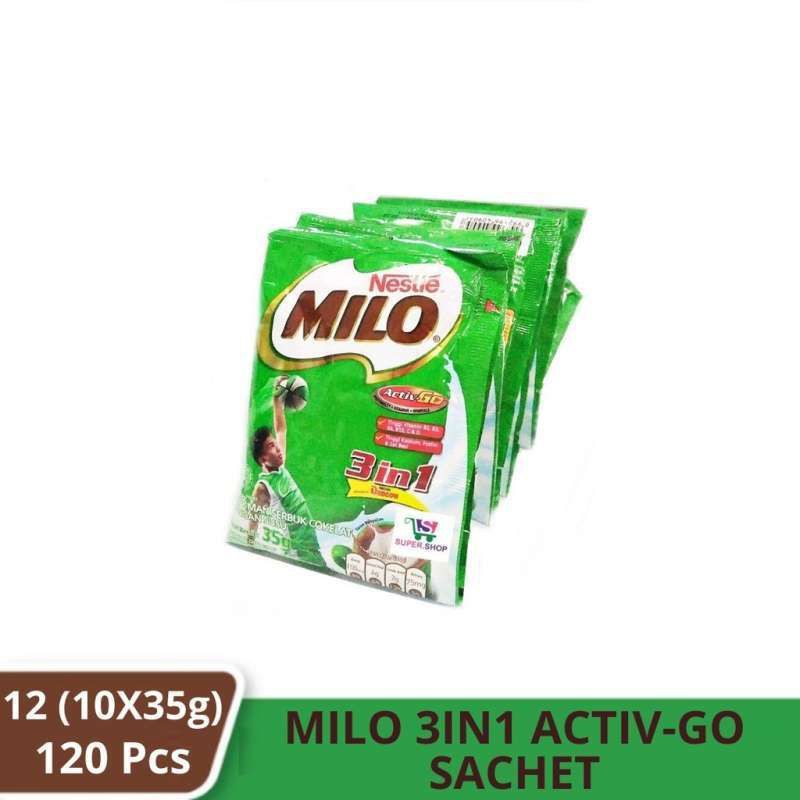 

Milo 3 in 1 Active-Go Minuman Coklat [35 g/ 120 pcs/ Karton]