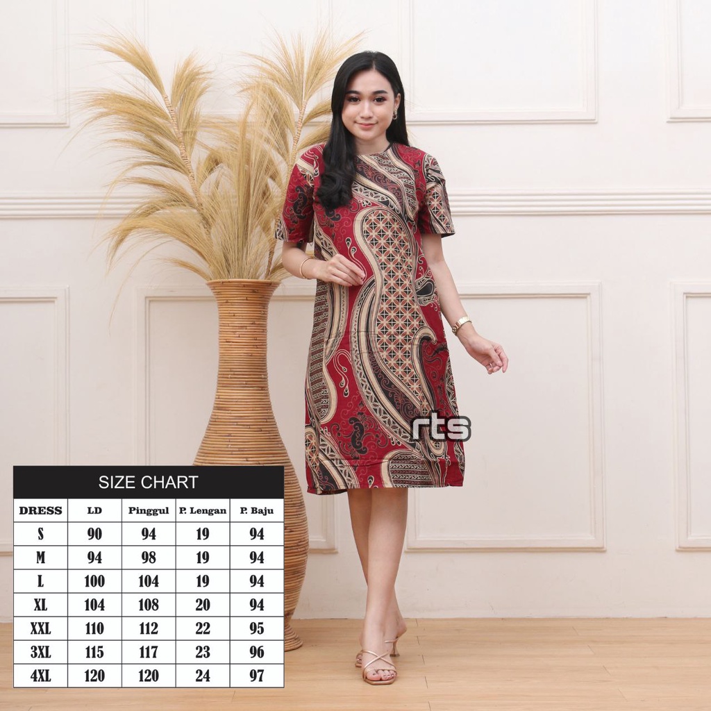 COD BISA DIBELI TERPISAH HEM DRESS BATIK SERAGAM #4 KACANGMERAH