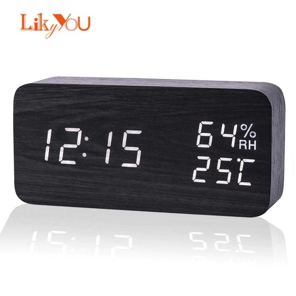 LikyYou Jam Meja Digital Clock Temperature Humidity Control - CYP-105