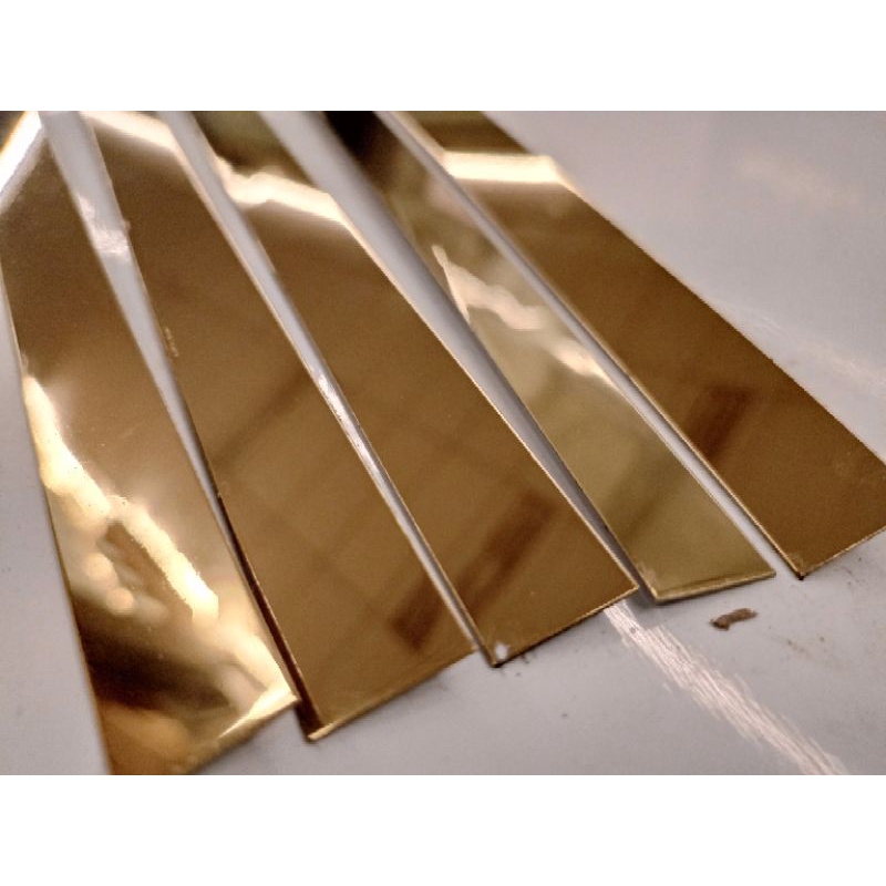 Jual Lis Plat Stainless Gold Titanium Mm X Mm Tebel Miriror Indonesia Shopee