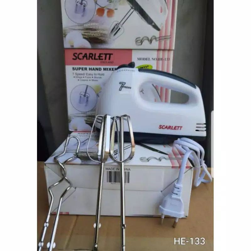 mixer listrik scarlett HE 133 hand mixer