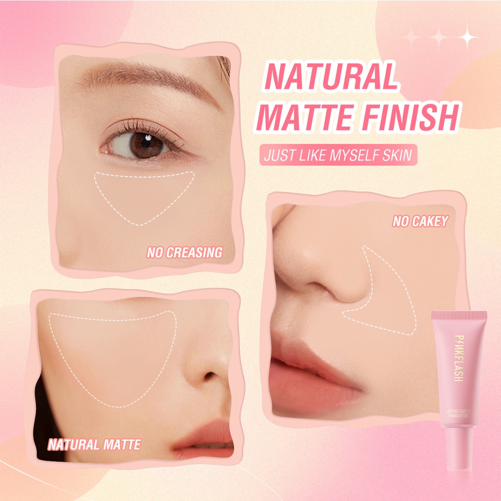 PINKFLASH OhMySelf Lightweight Matte Foundation Oil-control Face Makeup - 6 Colors