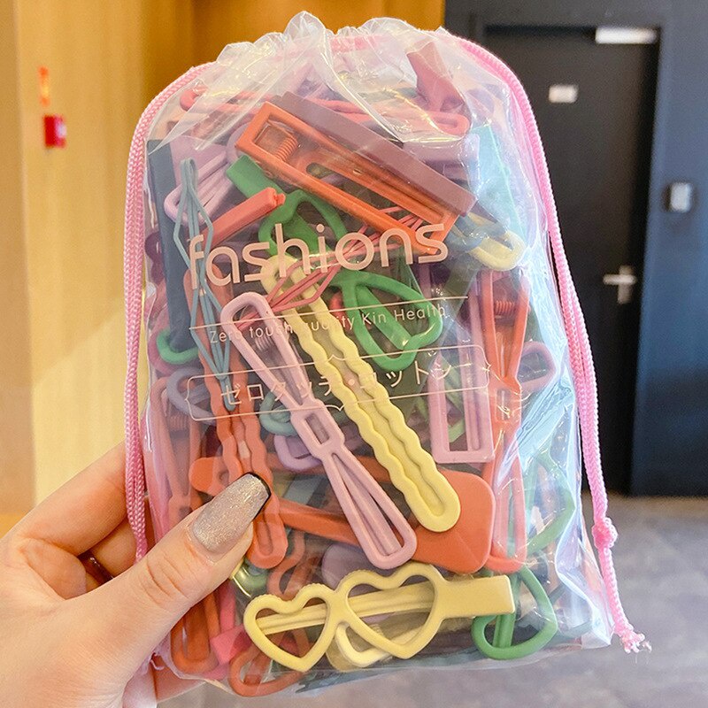 7pcs/set Jepitan Rambut Korea Model Silang Lucu/Aksesoris Rambut Hairpin Poni Import wanita Aksesoris