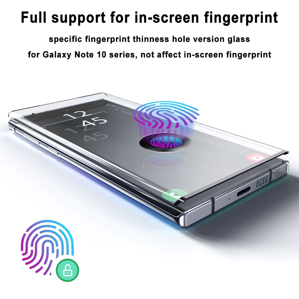 Pelindung Layar Tempered Glass 5D Full Cover untuk Samsung Galaxy Note 10 / 10plus