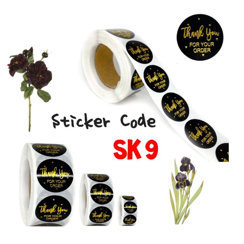 Stiker thank you bulat diameter 2.5cm isi 50pcs perpack-SK 9