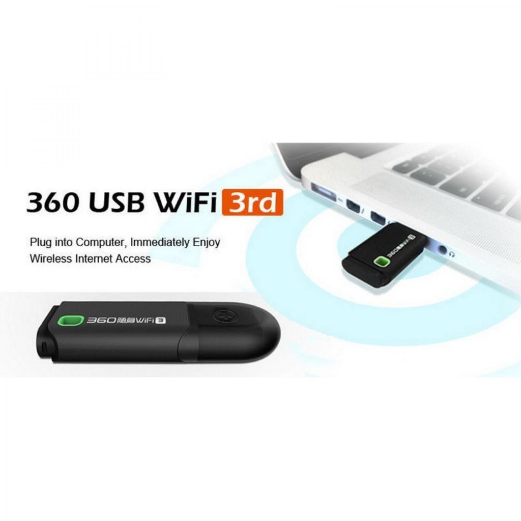 USB Wireless Adapter 300Mbps Portable 360 3rd Gen Di PC Laptop Komputer