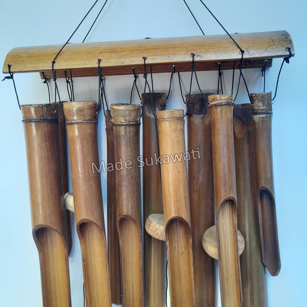 Windchimes Lonceng bel hiasan bambu jejer 12 kerajinan wind chime Bali