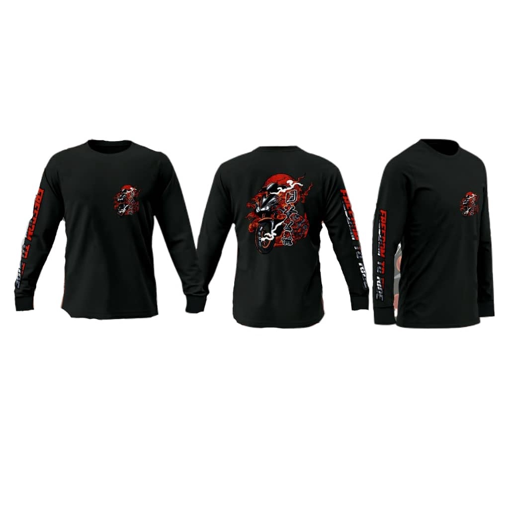 kaos aerox tangan panjang, baju aerox, kaos sunmori, baju motor, kaos racing,