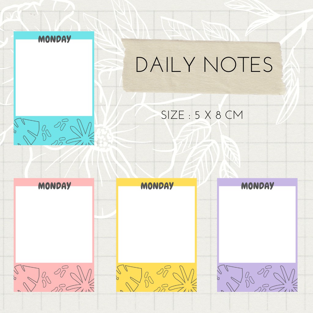 

[DAILY NOTE] NOTEPAD MEMOPAD MEMO PAPER PAPER NOTE KERTAS MEMO KERTAS NOTE HARIAN (SENIN - MINGGU)