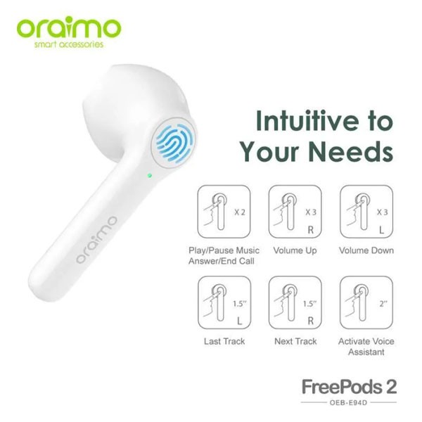 Oraimo Freepods 2 TWS Bluetooth Earphone Wireless Headset OEB-E94D