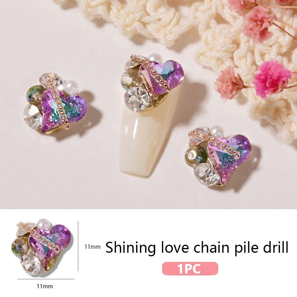 R-flower Nail Art Drill 3D Glitter Diamond Pesona Kuku Berlian Imitasi