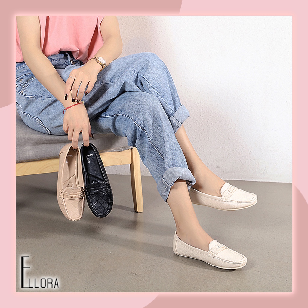 ELLORA EZ-2650 Sepatu Flat Wanita Loafers Kerja Import