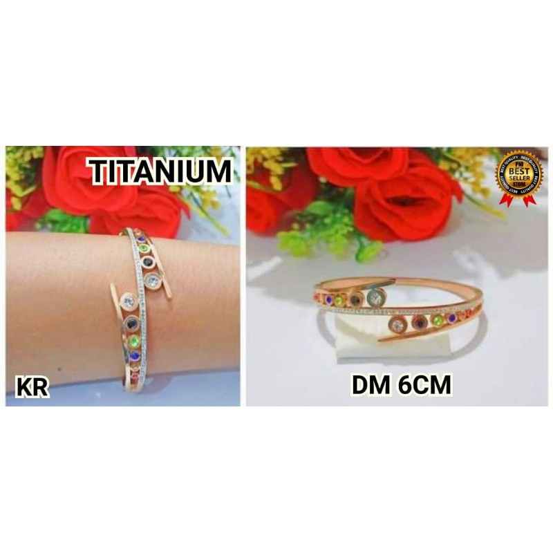 GELANG TANGAN WANITA TITANIUM ASLI BERMACAM MOTIF PILIHAN MODEL DAN BENTUK NYA