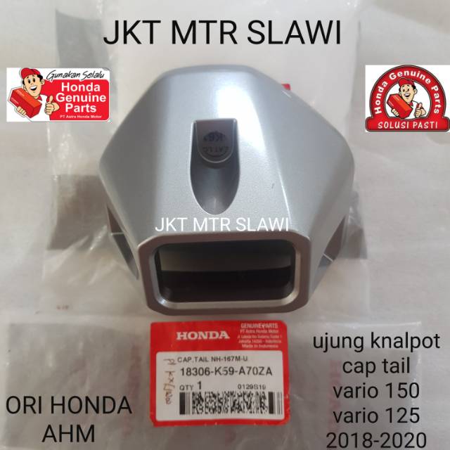 cover cap tail cover ujung knalpot vario 150 vario 125 2018-2020 ori honda ahm asli honda