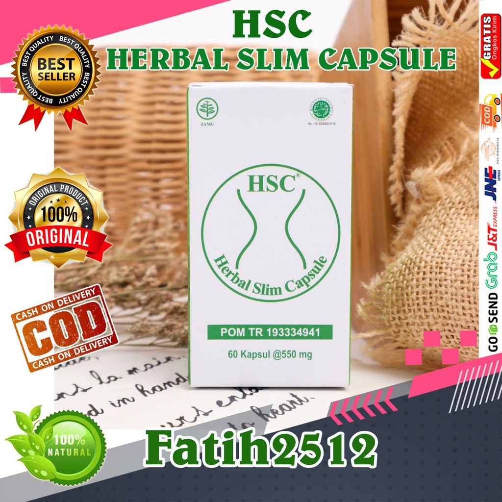 [Bisa COD] HSC herbal slim capsule HSC pelangsing herbal HSC pelangsing tubuh100% Ori