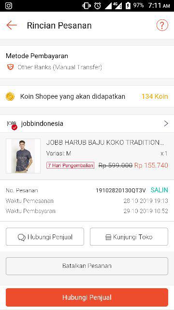  JOBB HARUB BAJU KOKO TRADITIONAL LOOK BIRU Shopee 