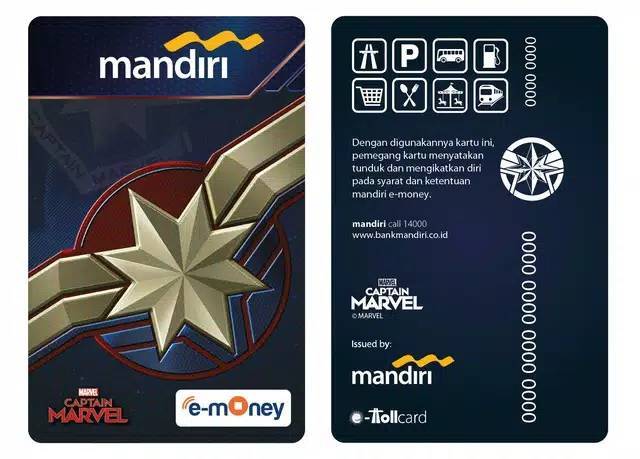 Mandiri eMoney CAPTAIN MARVEL ORI /Like eTOLL Tapcash Flazz or Brizzi