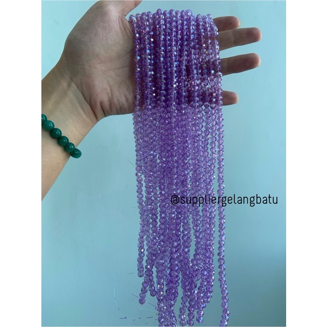 Crystal Ceko 6mm PURPLE QUARTZ ungu bening manik bakpao rondele craft