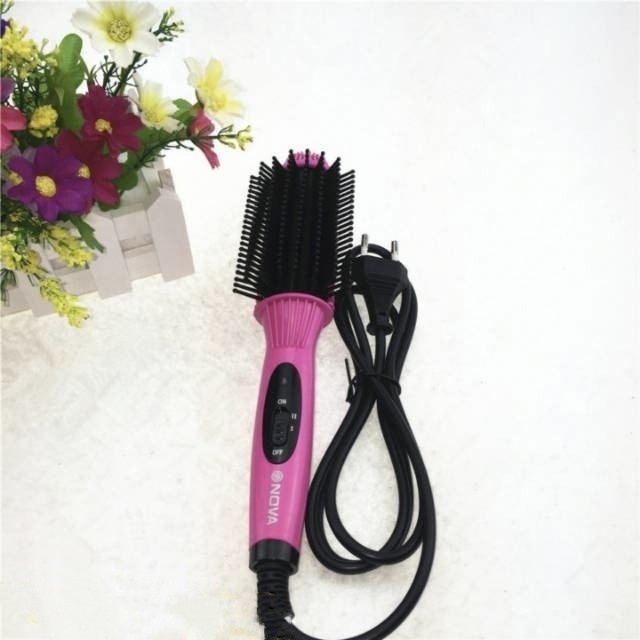 Sisir Catok Rambut, Pelurus Rambut 2 in 1 Hair Curler Professional Automatic