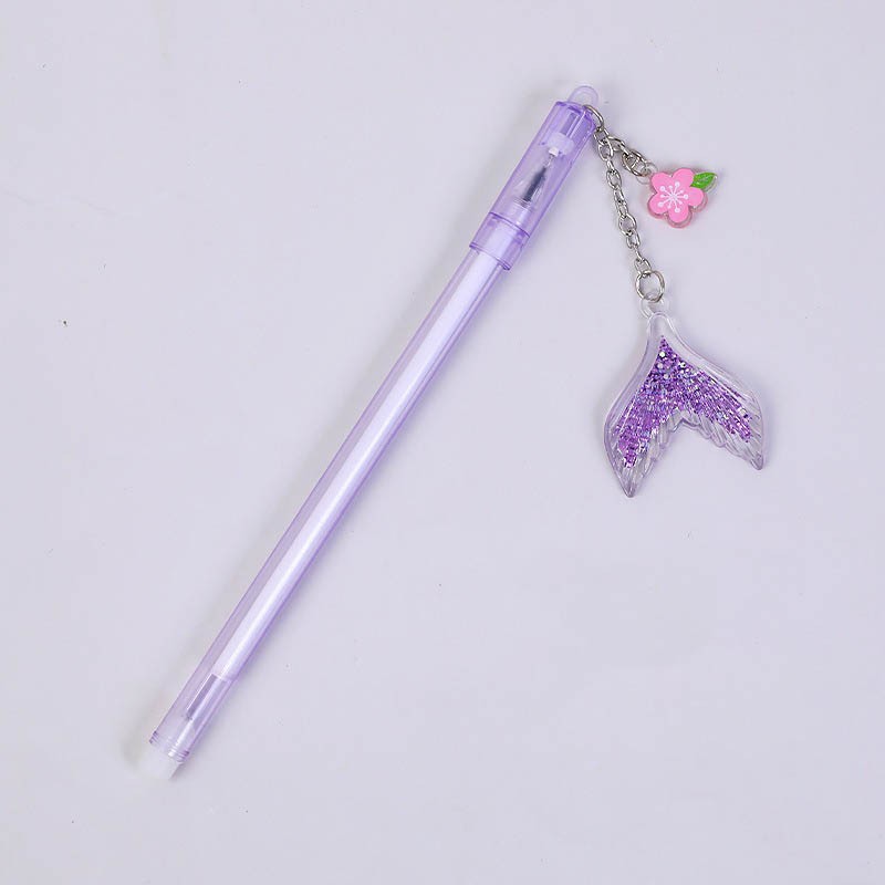 MURMURE.ID | PART 1 PULPEN GEL GANTUNGAN LUCU KARAKTER DENGAN SEQUIN GLITTER BOLPOIN LUCU UNIK PN087-IKAN-UNGU