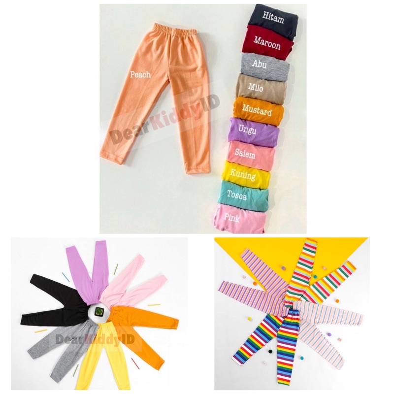 DK LEGGING POLOS / GARIS SALUR Anak Perempuan Harian MURAH - GRUP 2