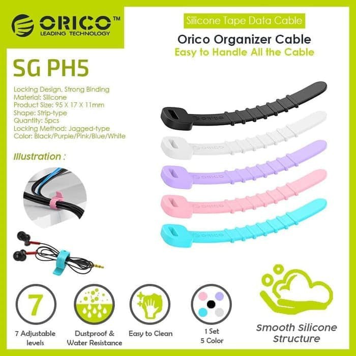 ORICO SG-PH5 Colorful Silicone Cable Tie