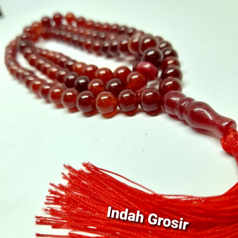 Tasbih Batu Giok Burma Kristal 8mm 99Butir Natural