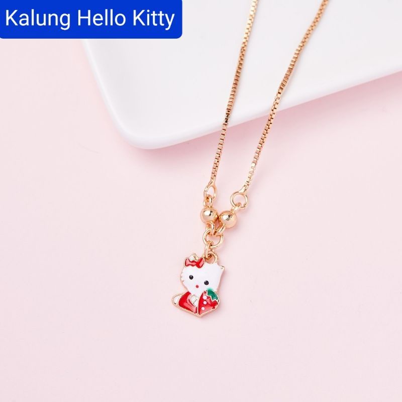 Kalung hello kitty anak perhiasan xuping lapis emas