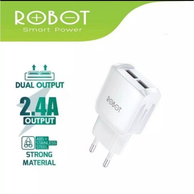 Robot RT-K6 Fast Charger 2.4A - Charger Dual Usb Port Robot RT K6 Original