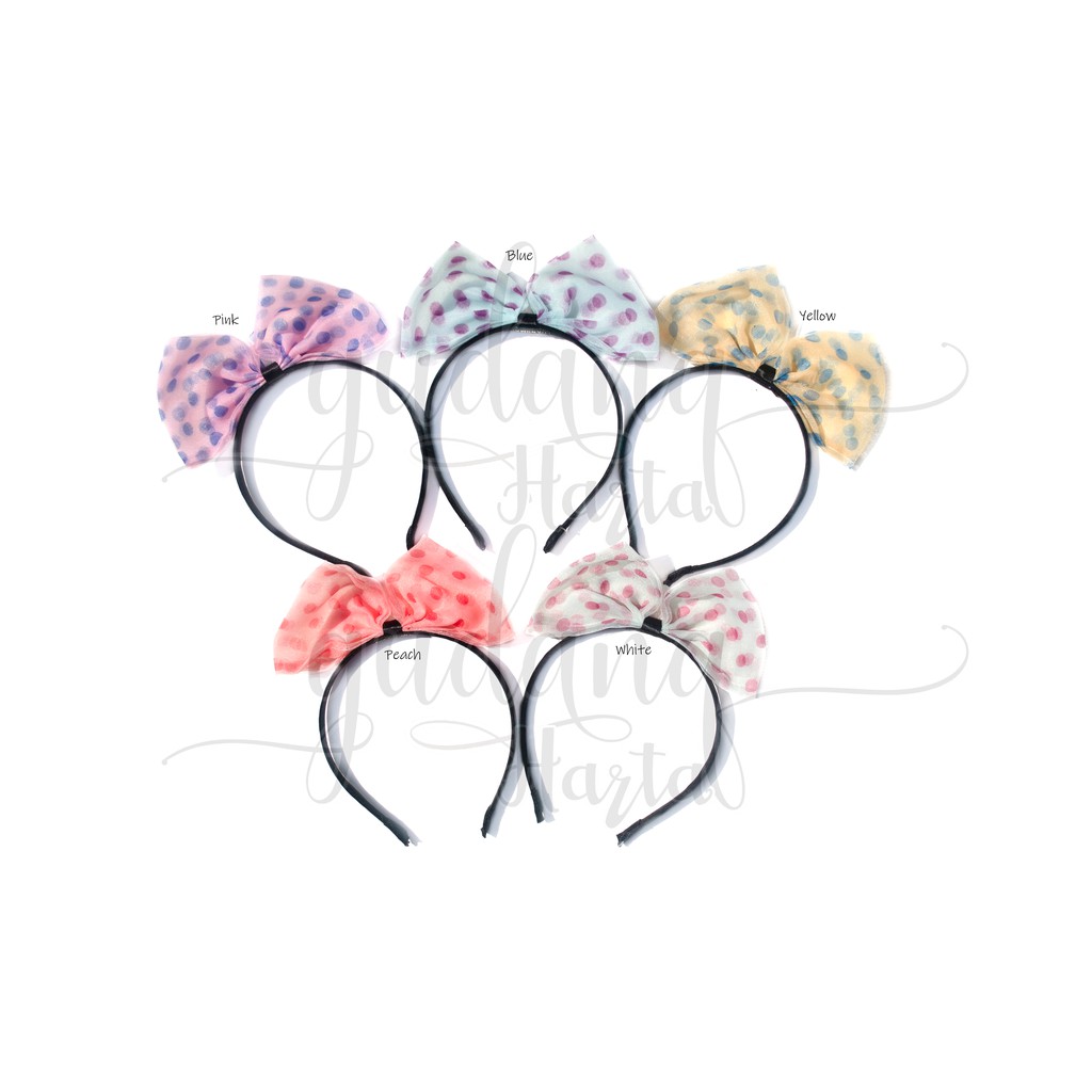 Bando Pita Polkadot Ceria Bandana Ribbon Polka Unik GH 211003