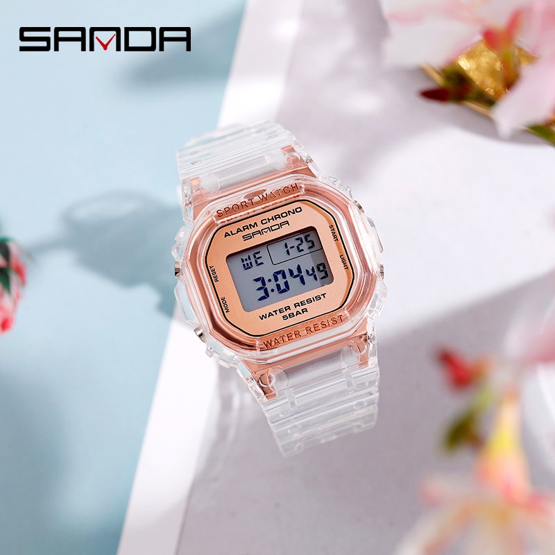 SANDA 2009 Jam Tangan Wanita Pria Digital Tali Rubber Chronograph Anti Air WATCHKITE WKOS