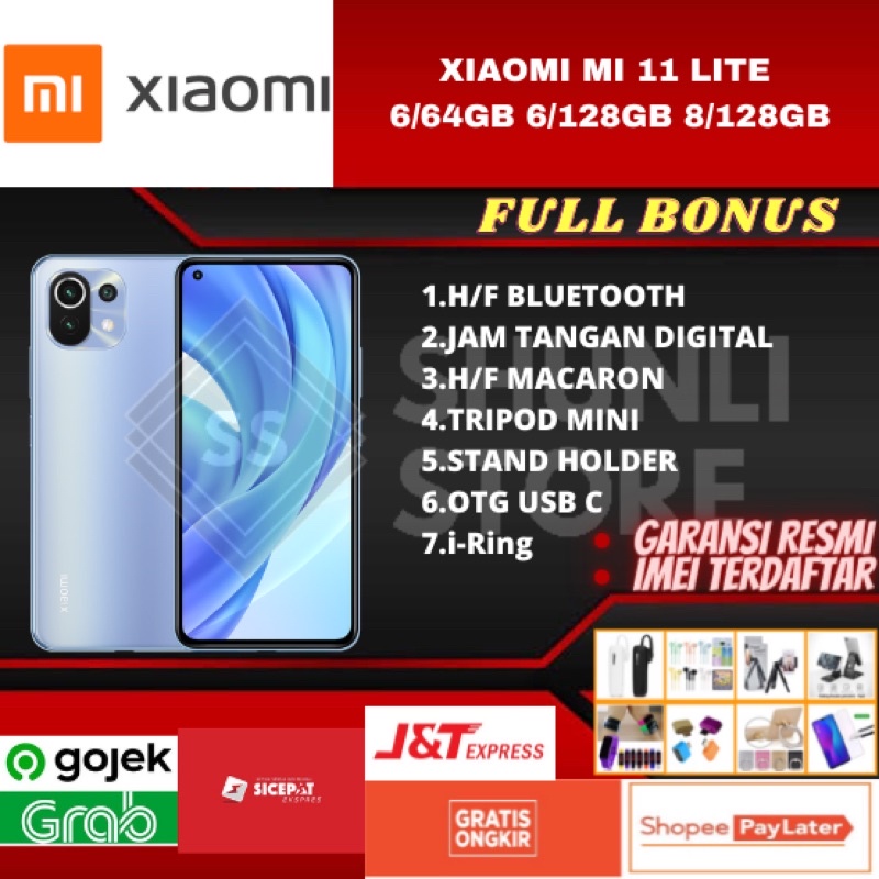 XIAOMI MI 11 LITE RAM 6/64GB 6/128GB 8/128GB NEW 100% ORIGINAL GARANSI RESMI