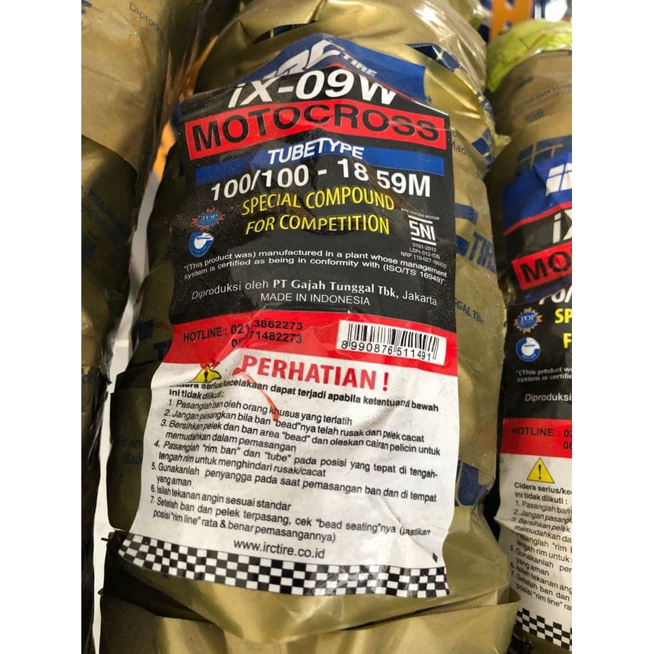 BAN LUAR IRC 100/100-18 (iX-09W)