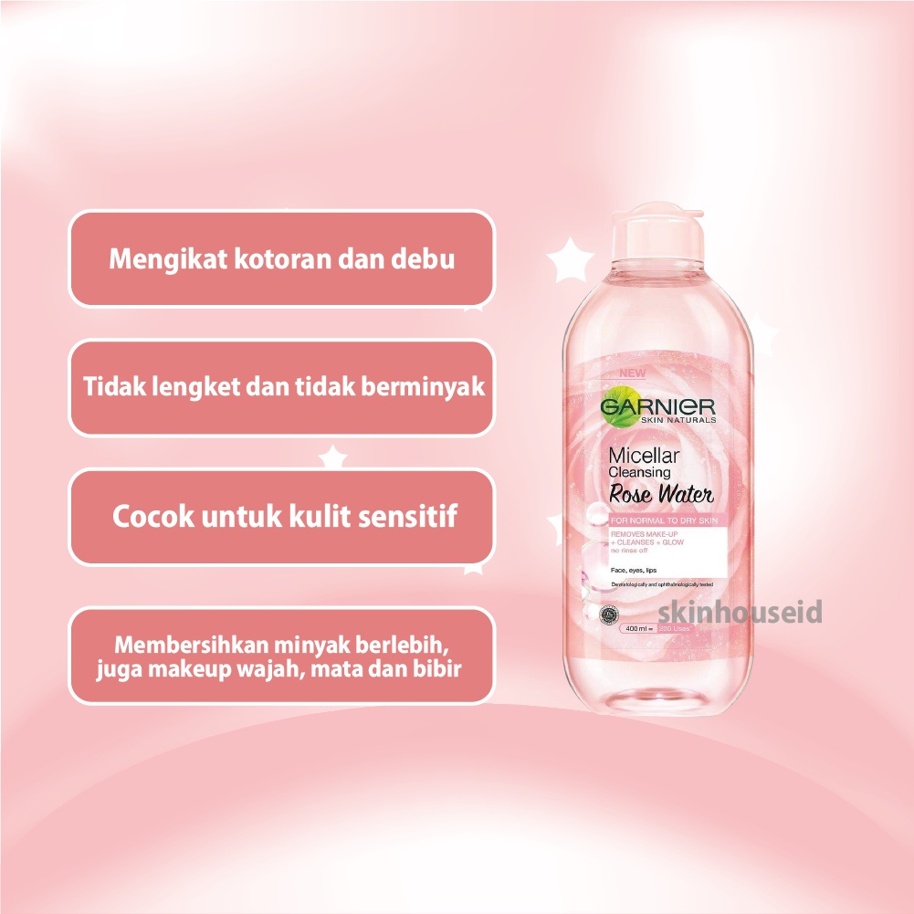 Skinhouseid Garnier Micellar Cleansing Water Series Pembersih Make Up Remover Original BPOM