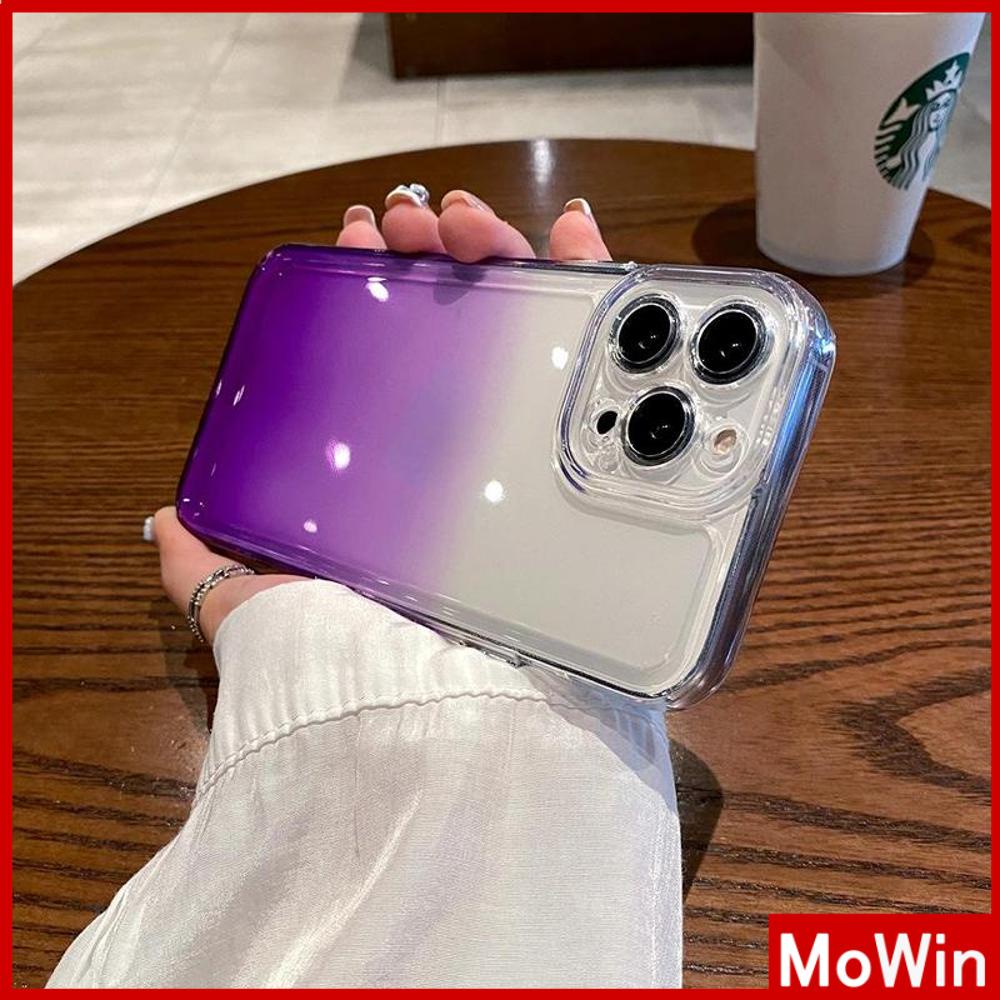 iPhone Case Gradient Purple Silicone Soft Case TPU Clear Case Electroplating Buttons Shockproof Protection Camera Compatible For iPhone 14 Pro Max 13 Pro Max 12 Pro Max 11 XR