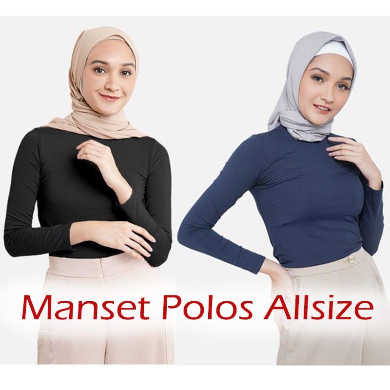 JF Baju Manset Kaos / Manset Baju / Inner Manset Badan Lengan Panjang / Manset Wanita / Manset Hijab Lengan Panjang