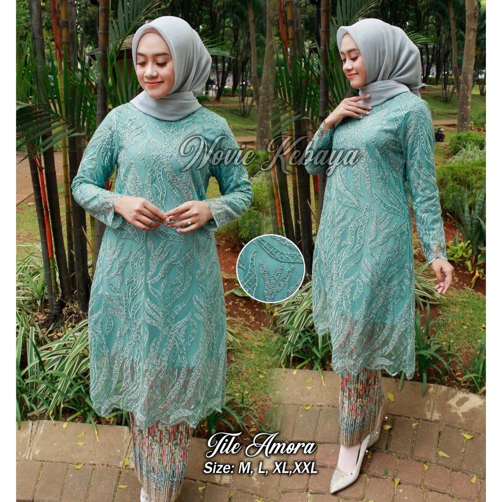 NOV&gt; TILLE AMORA / KEBAYA MODERN / BAJU TUNIK KEBAYA / SET KEBAYA COUPLE / KEBAYA MODERN KONDANGAN