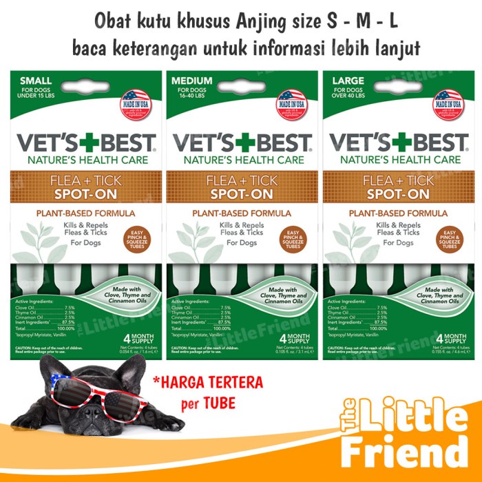 Obat Anti Kutu Tetes Anjing VET'S BEST Flea and Tick Spot-on Drops