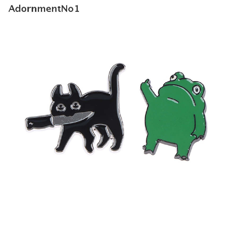 (AdornmentNo1) 1pc Bros pin Enamel Desain Katak / Kucing Dengan Gestur Tangan