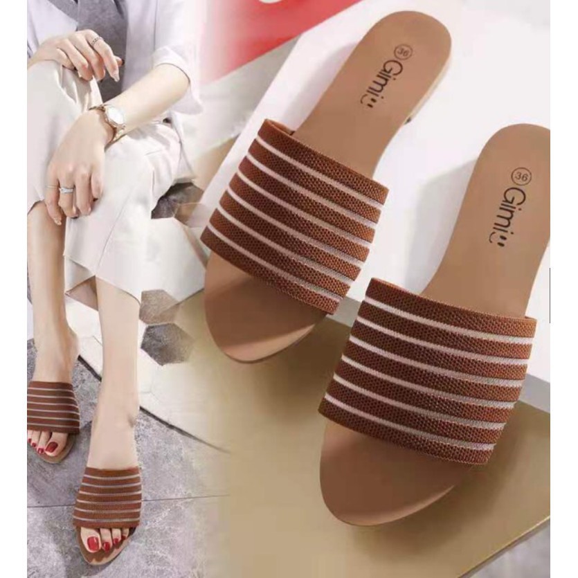 Sandal Wanita Kokop Strap Garis MC-CRV 09