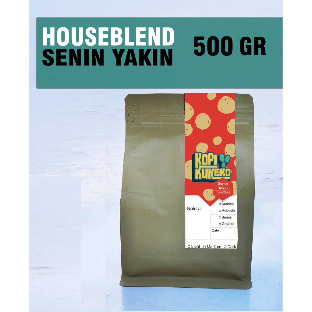 

KOPI House Blend Senin Yakin I 50%arabica 50%robusta I KOPI BUBUK / KOPI BIJI 500GR