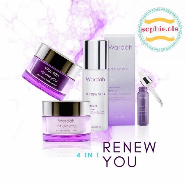 Wardah 4in1 RENEW YOU ANTI AGING (Paket Besar DAYNIGHTSERUM&ESSENCE)