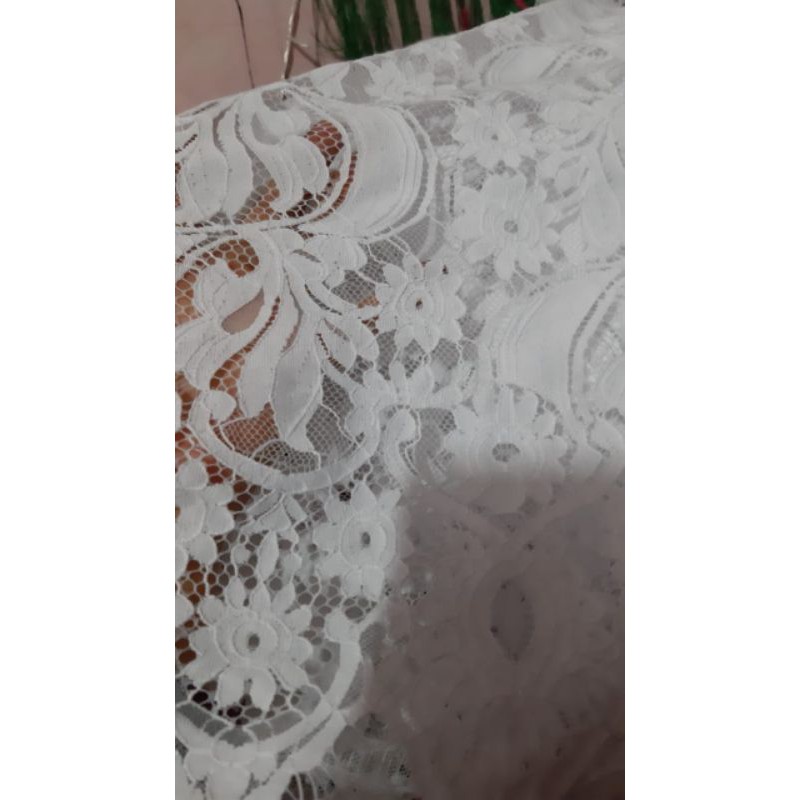 KAIN BROKAT BAHAN KEBAYA PENGANTIN BAKAL KEBAYA PAKAIAN ADAT WANITA BAHAN BAJU KEBAYA PUTIH ABU ABU