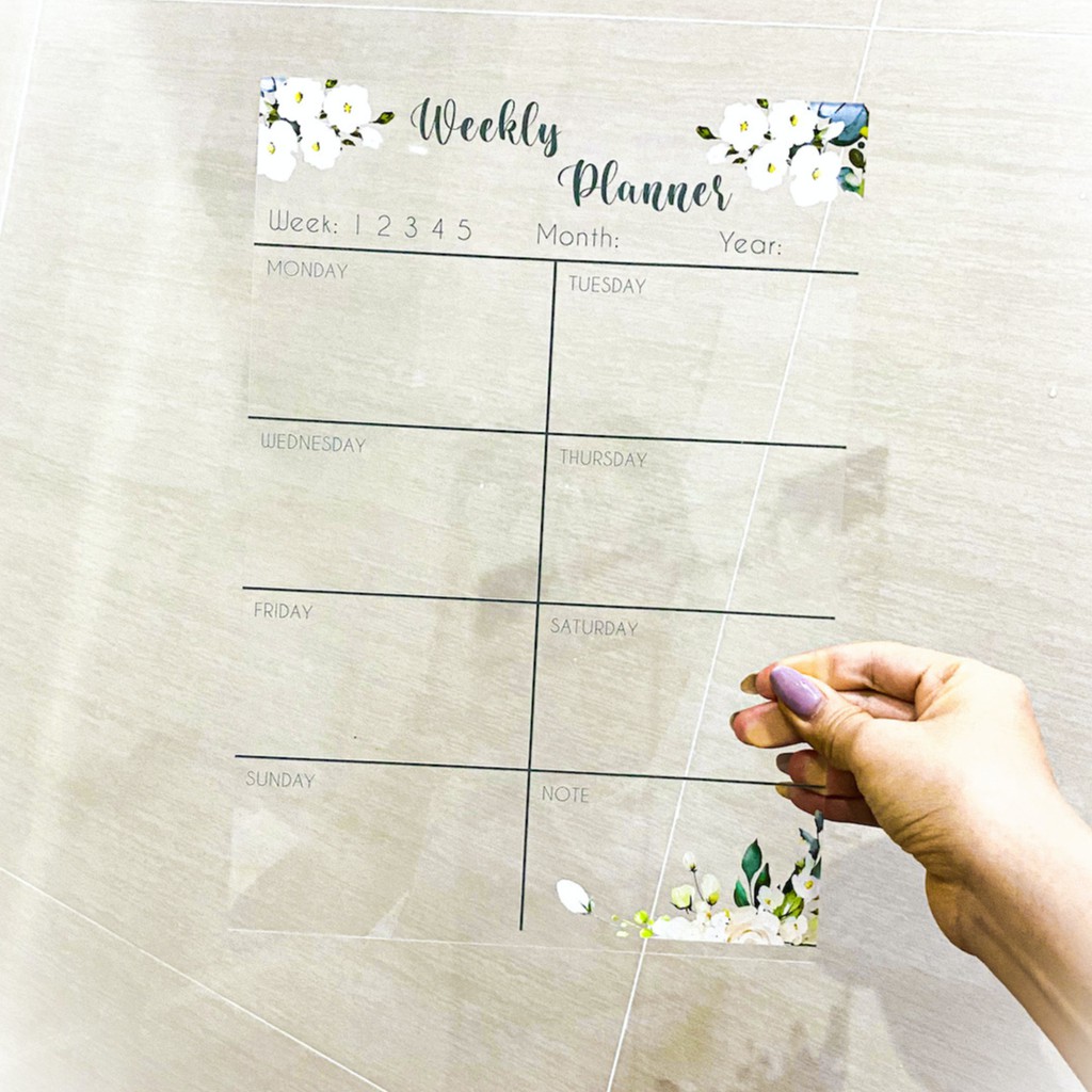 

Acrylic Weekly Planner Jadwal Mingguan (FREE Custom Nama)