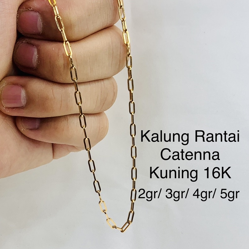 Kalung Rantai Emas Asli Model Catenna Paperlina Kuning Kadar 700 70% 16K 2 3 4 5 gr gram