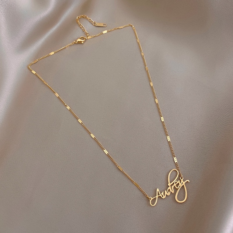 Kalung audrey titanium korea style anti karat