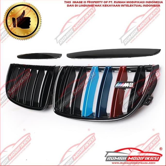 GRILL - BMW E90 2005-2008 - DOUBLE SLATE - GLOSS - M3 STYLE - STRIPES