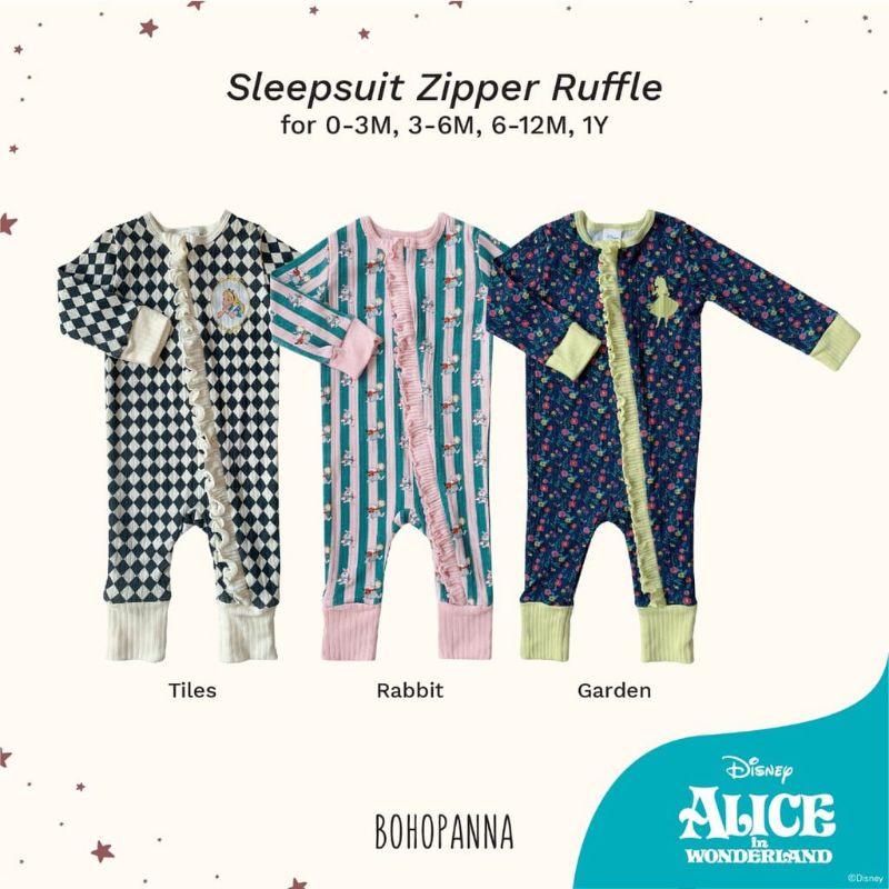 Bohopanna SLEEPSUIT ZIPPER RUFFLE DISNEY