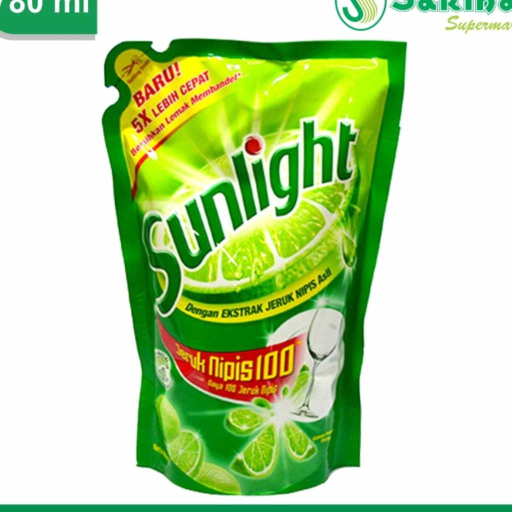 Sunlight Sabun Cuci Piring Jeruk Nipis 650 ML Refill