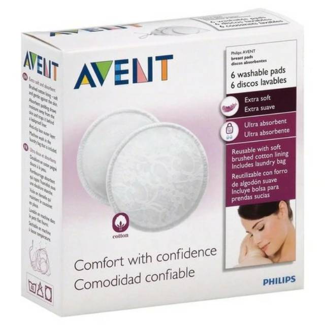 ♥BabyYank♥ AVENT WASHABLE BREAST PAD / BREAST PAD CUCI ULANG AVENT ISI 6PCS ( 3PASANG)